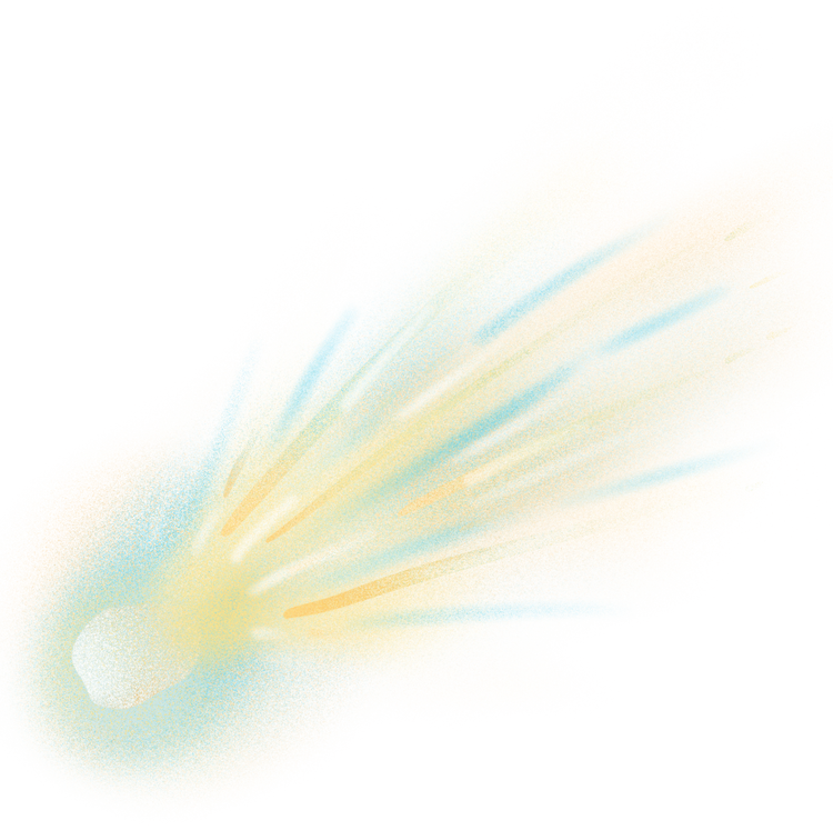 Painterly Textured Semi Realistic Comet