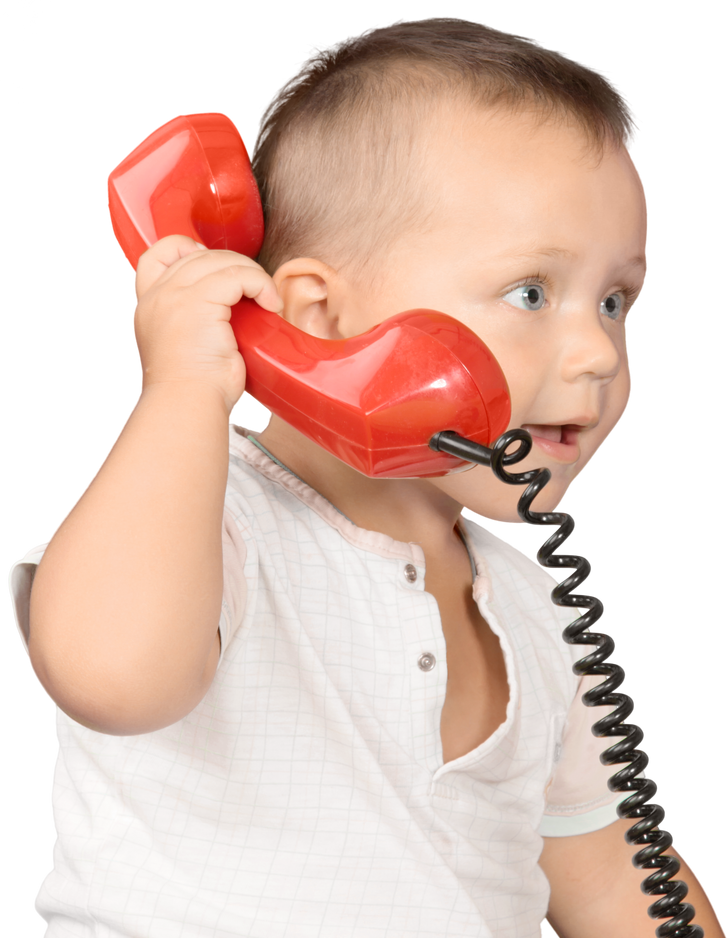 Toddler Talking on Toy Phone